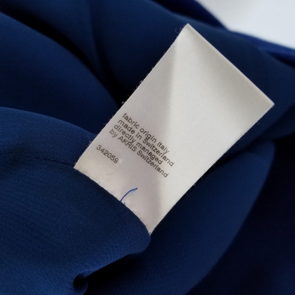 🌸 Akris Wool Crepe Double-Face Sleeveless Sheath Dress in Royal Blue Size 8 - Picture 6 of 10